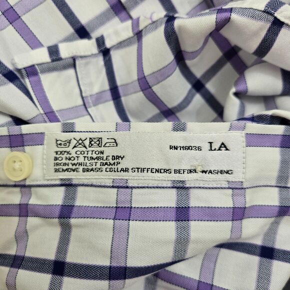 Charles Tyrwhitt Men 16 33 White Check French Cuff Slim Fit Dress Shirt - Picture 7 of 12